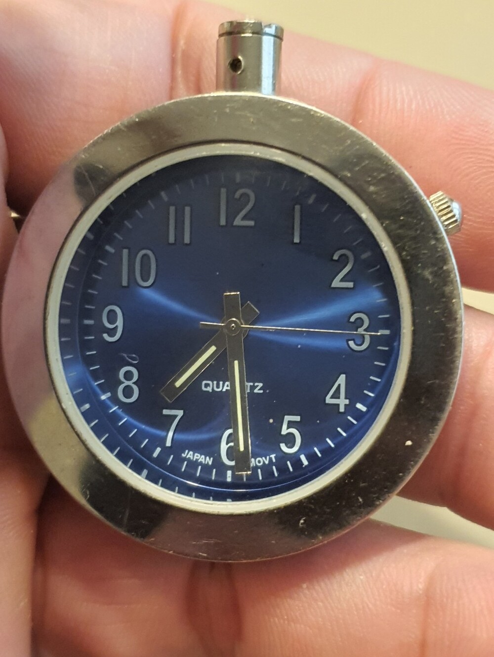 10/$20 Silver/Blue Men's Pocket Watch